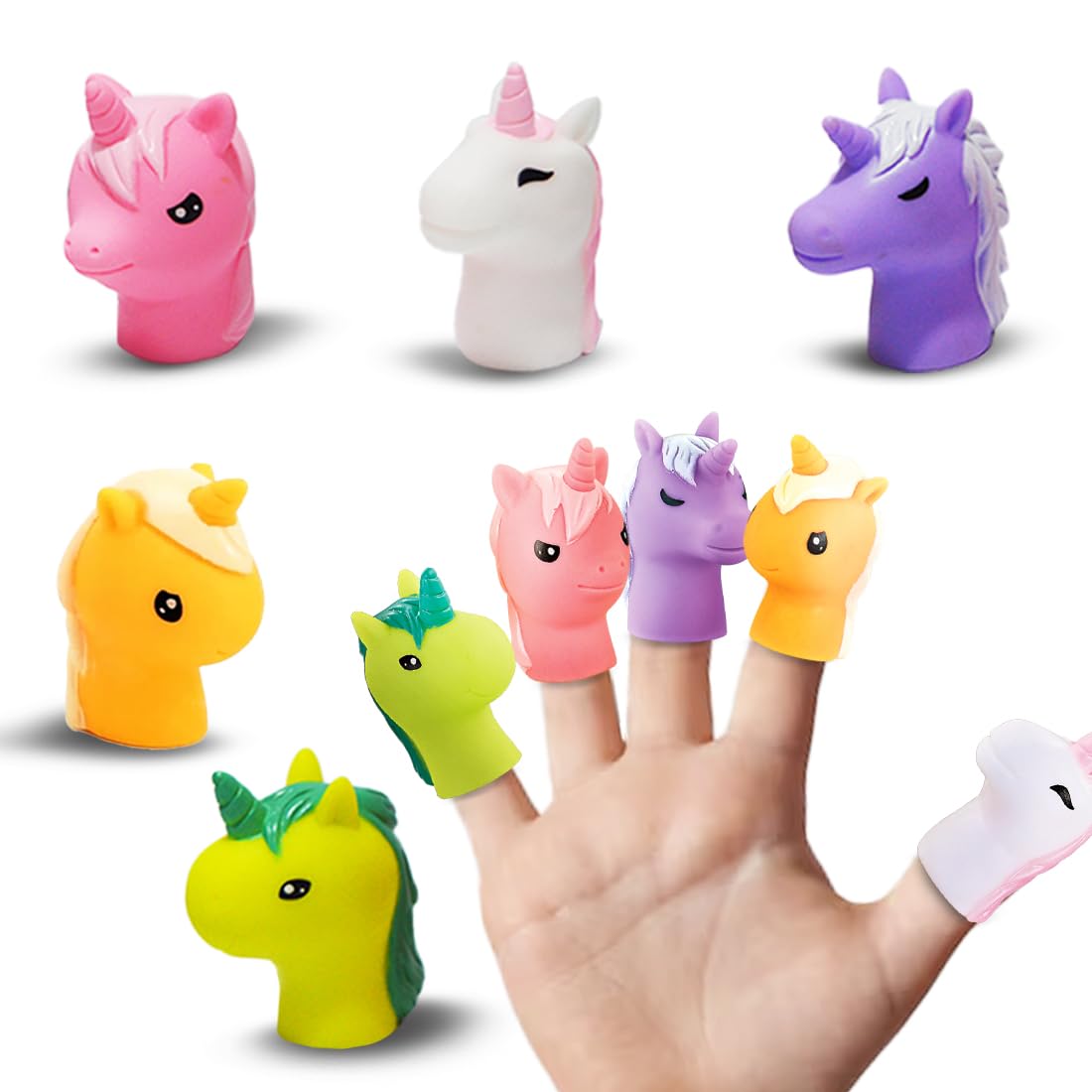 Soft & Squishy Finger Puppets for Kids (Unicorn, 5 Pcs)