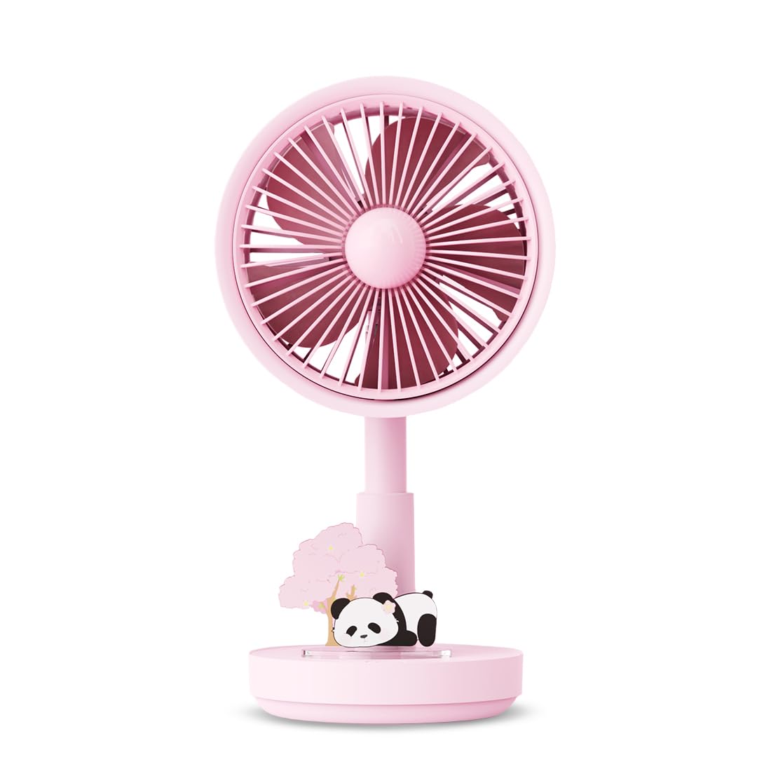 Mini Handheld Fan With Detachable Cute Panda (Pink)