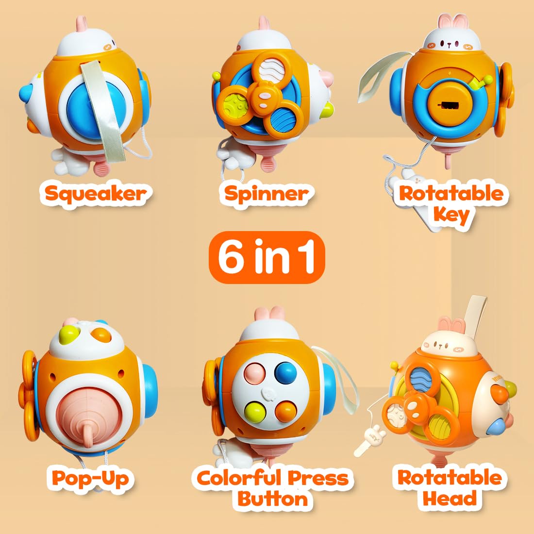 6-In-1 Activity Cube Baby Toys