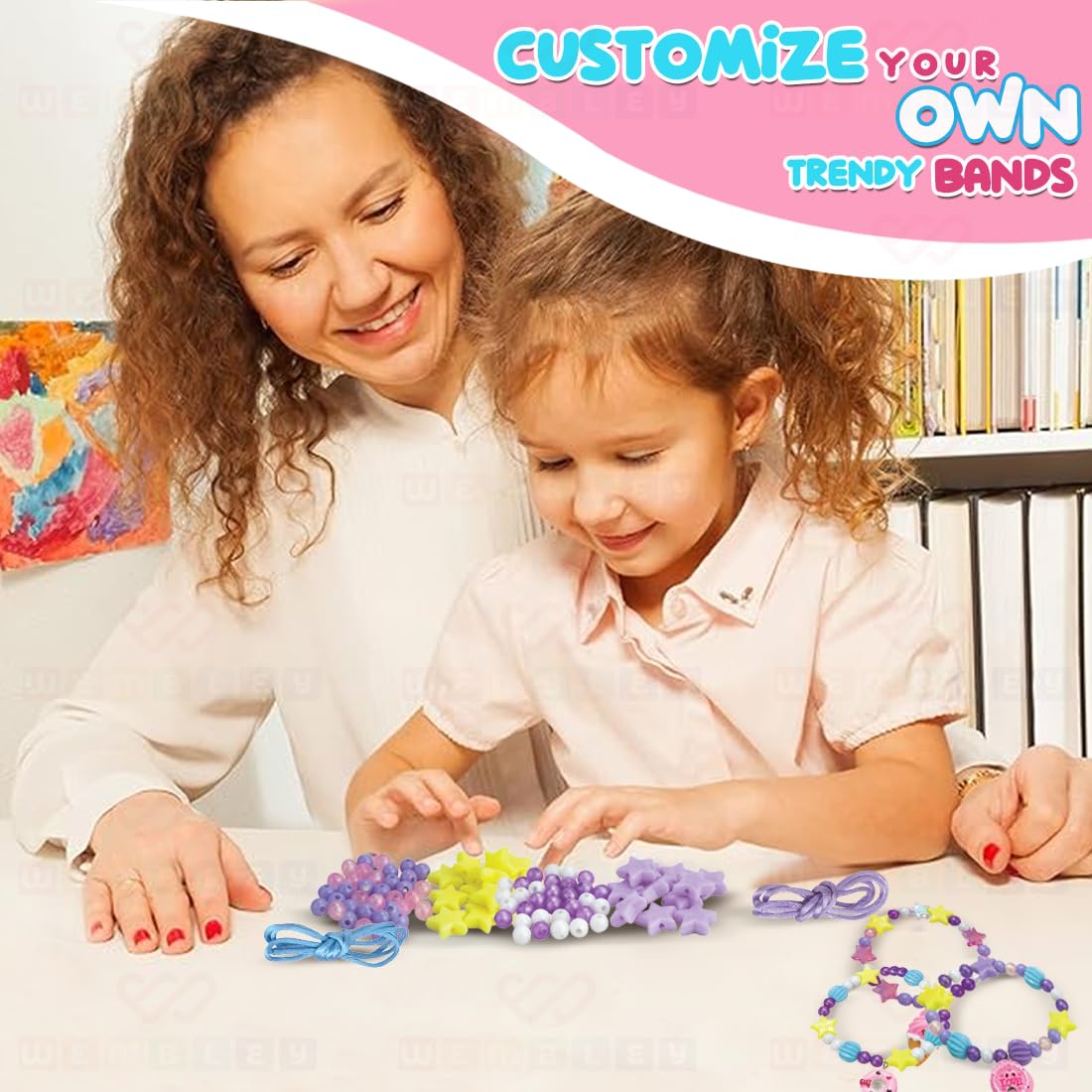DIY Bracelet Making Set with 3D Beads & Charms