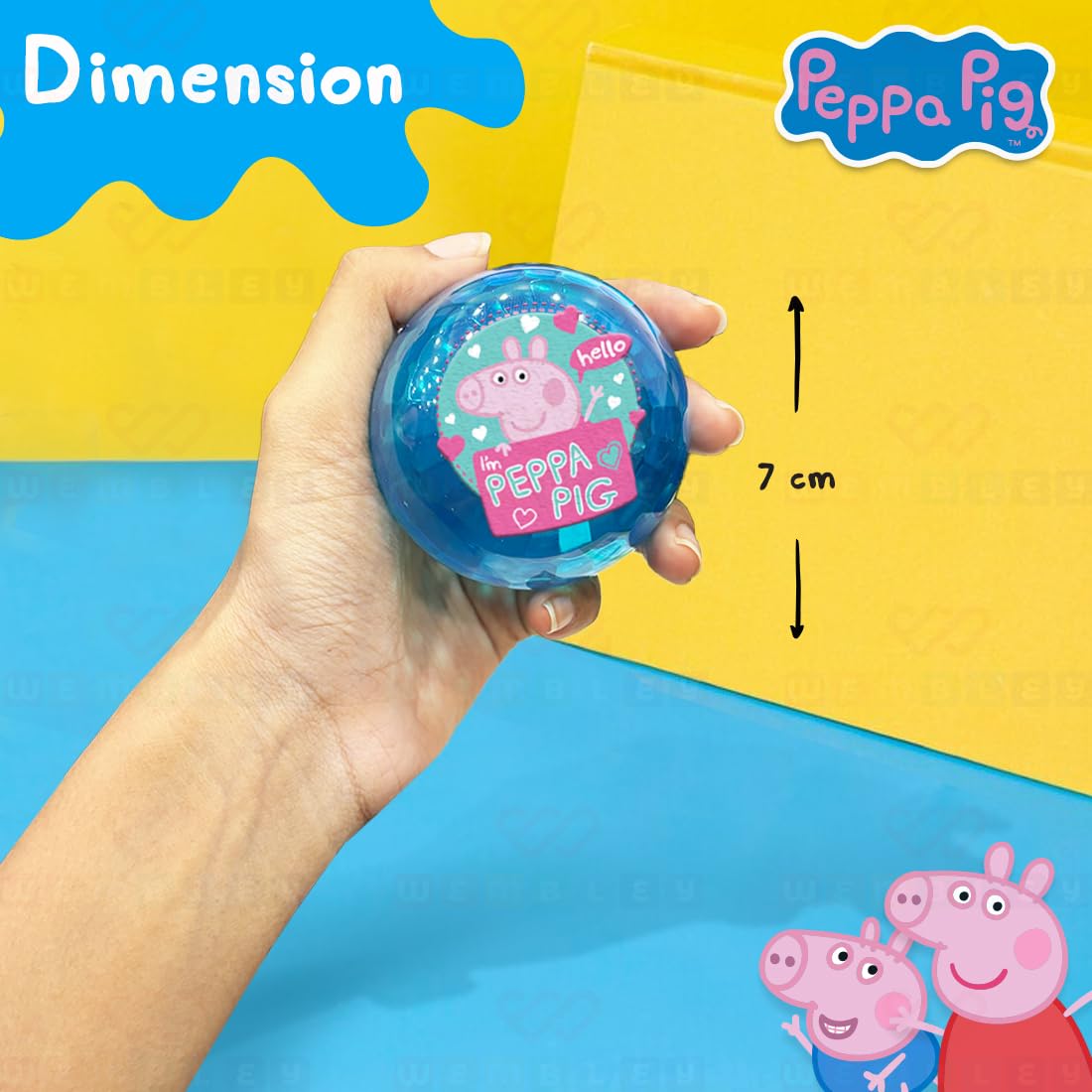 Peppa Pig Plastic Light LED Ball – 2.5 Inch (Pack of 1)