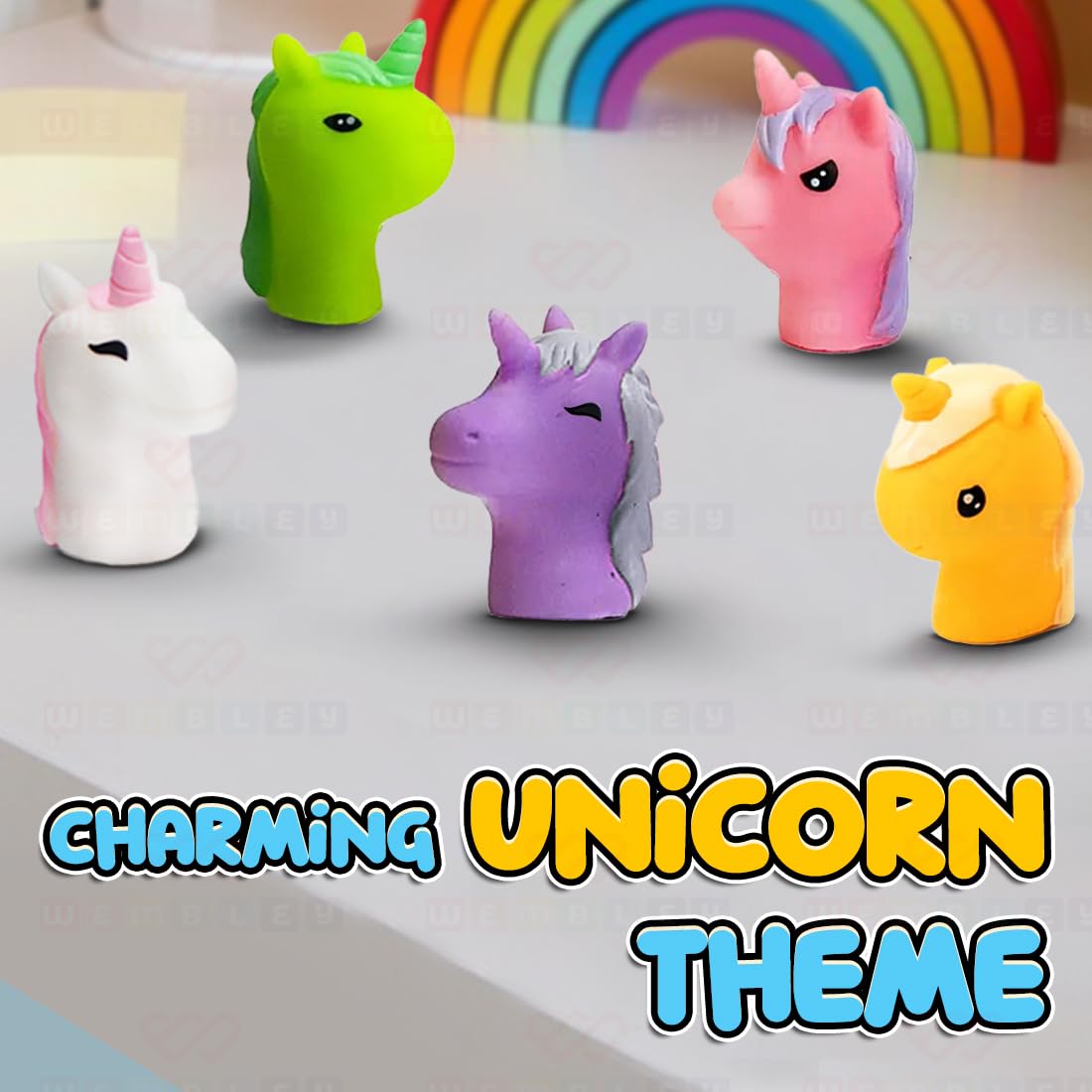 Soft & Squishy Finger Puppets for Kids (Unicorn, 5 Pcs)