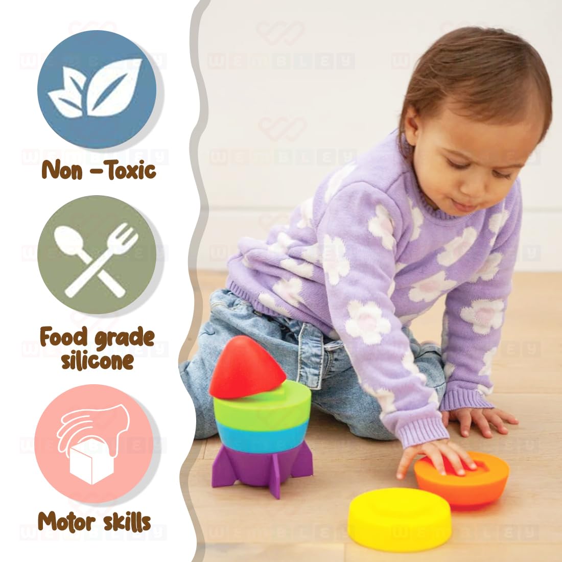 Stacking Baby Bath Toys (Rocket)