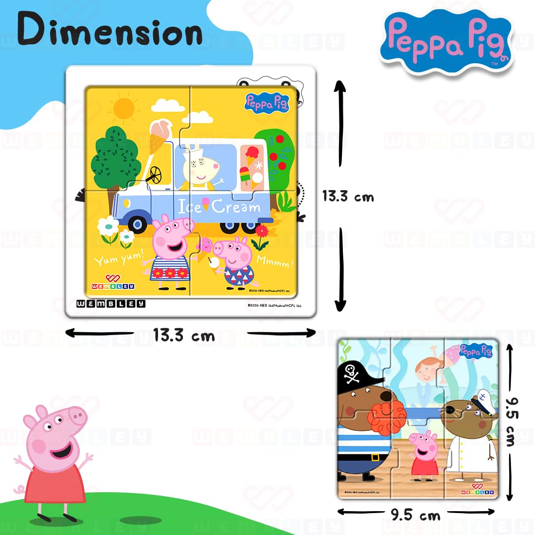 Peppa Pig 3 in 1 Jigsaw Magnetic Puzzle (Style2)