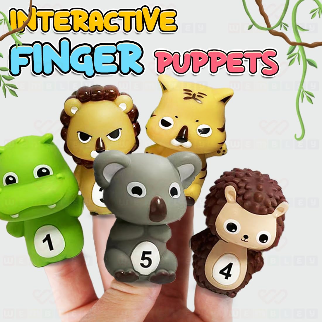 Wembley Animal Finger Puppet Toys for Kids (5 Pcs)