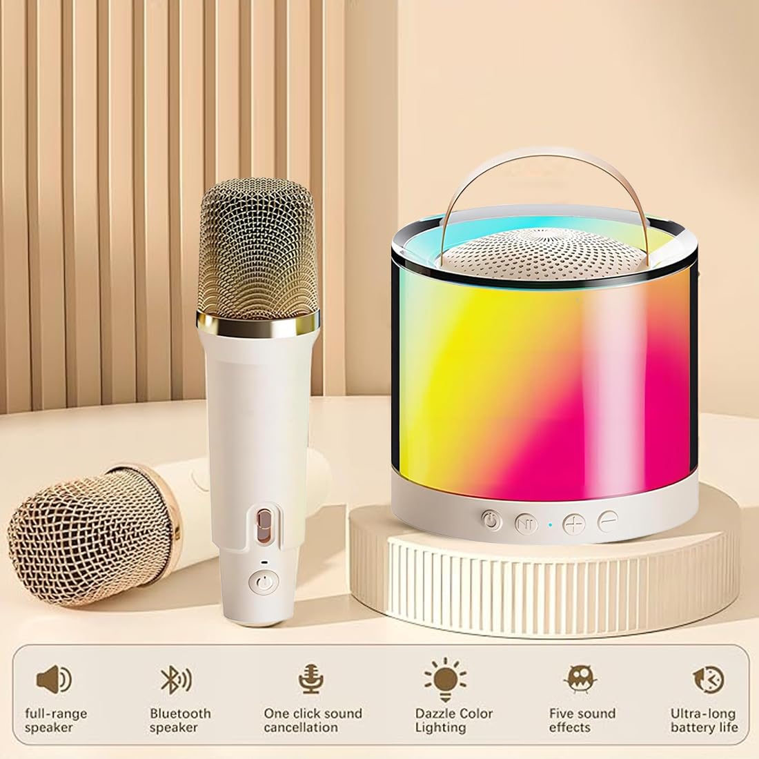 Wireless Karaoke Set with 2 Mics & Speaker