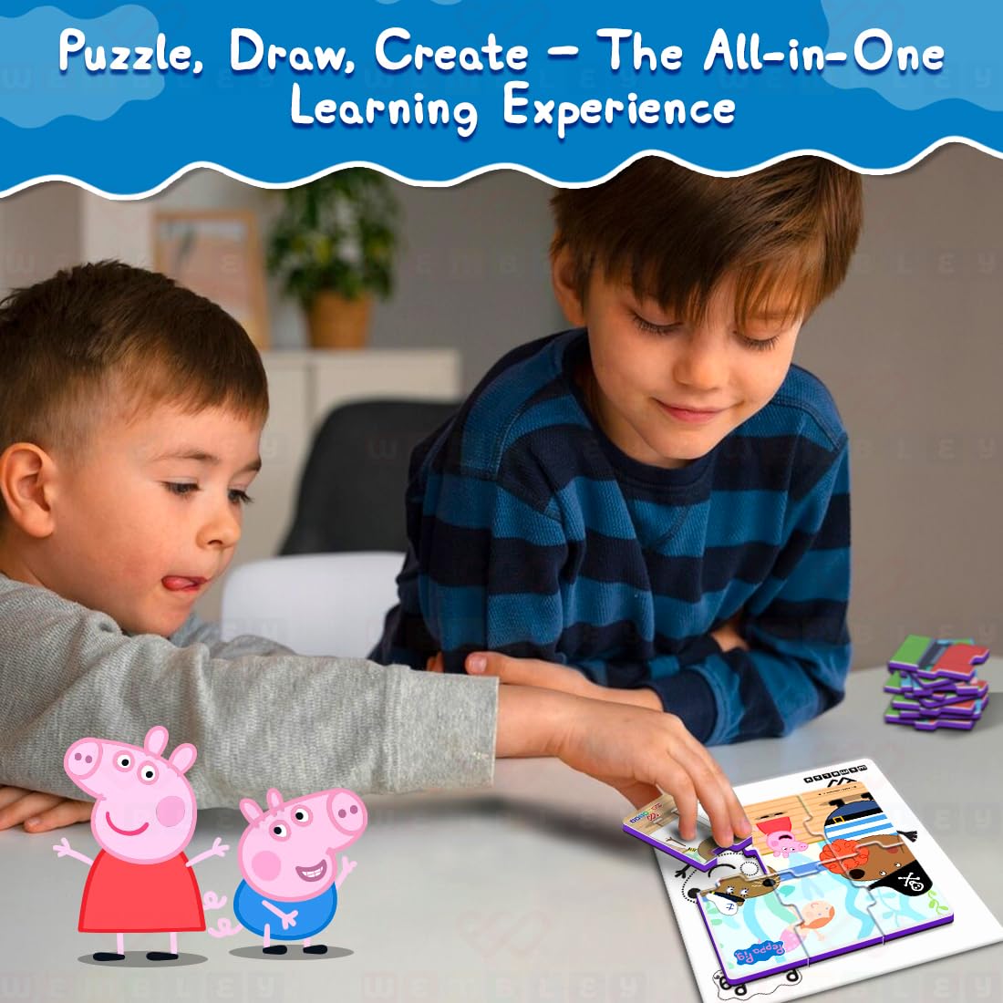 Peppa Pig 3 in 1 Jigsaw Magnetic Puzzle (Style2)