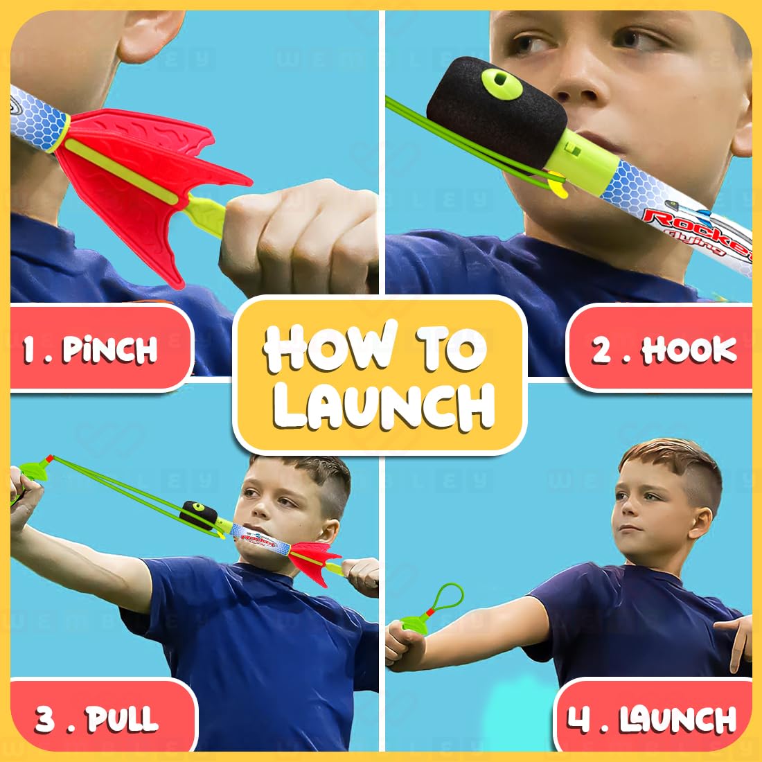 Sky Foam Rocket Launcher with Slingshot for Kids (Pack of 1)