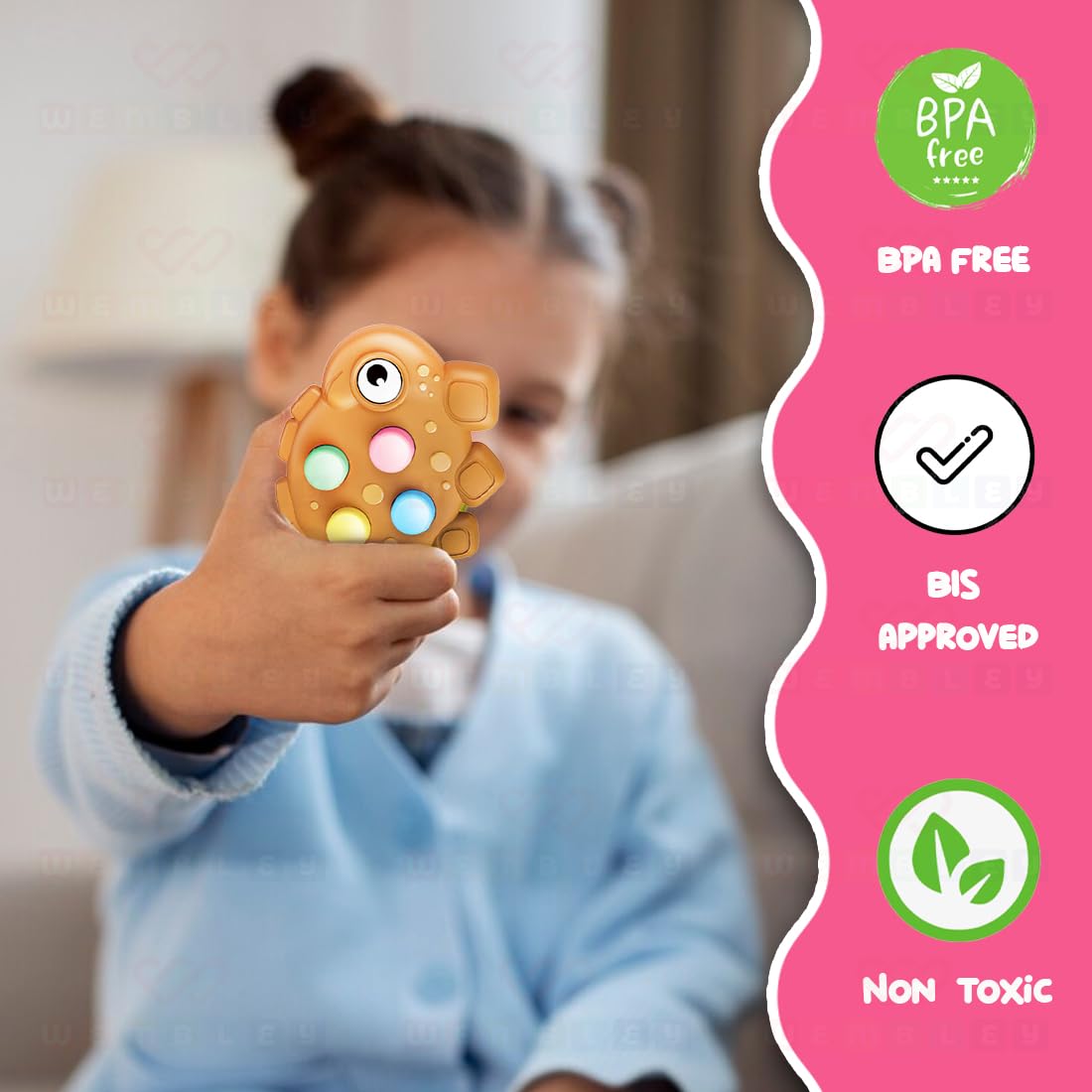 Non-Toxic Pop It Out Animal-Themed Fidget Toy for Kids (Brown)