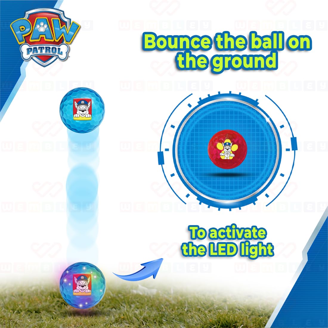 Paw Patrol Plastic Light LED Ball – 2.5 Inch (Pack of 1)