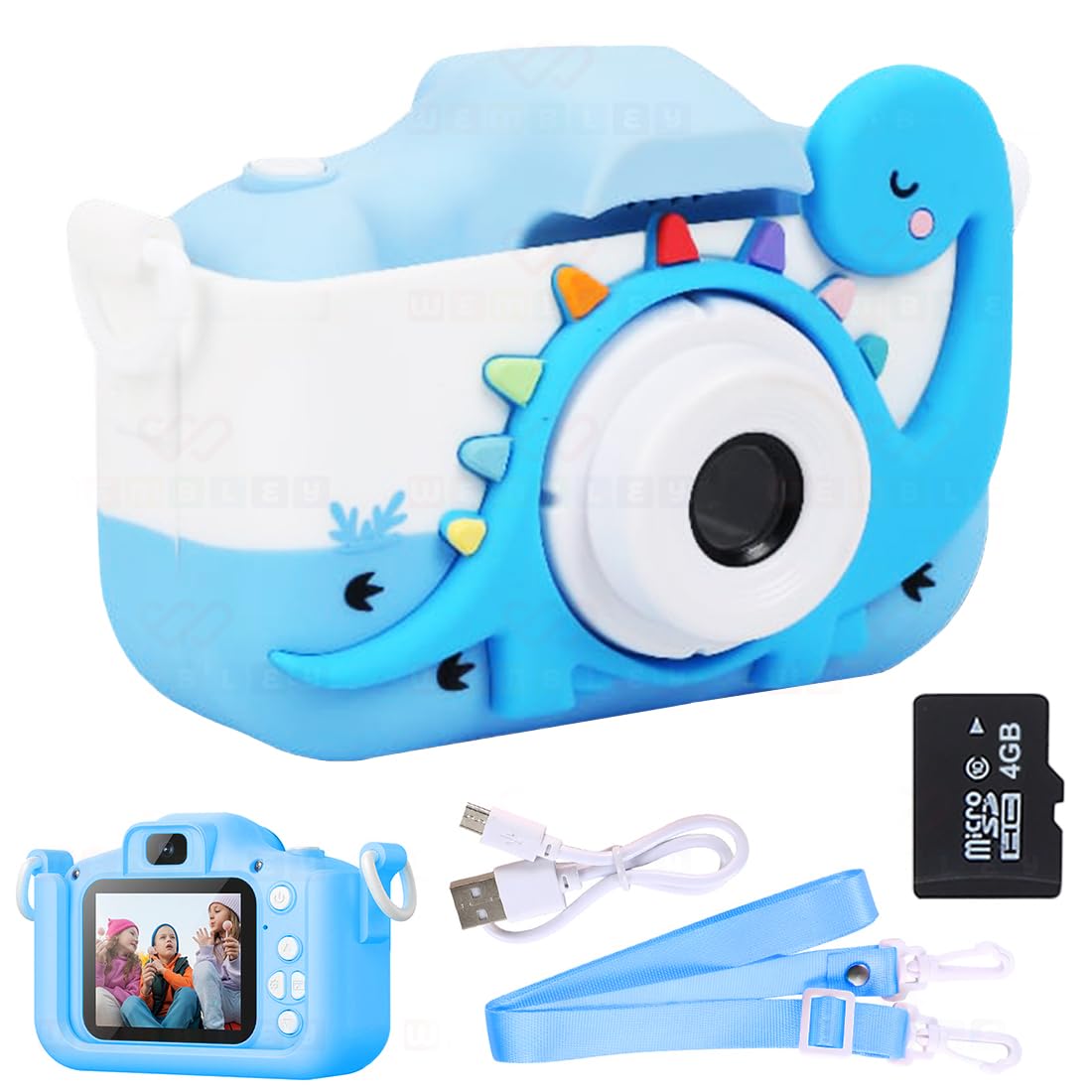 Kids Digital Camera Dino Design Video Recorder - Blue