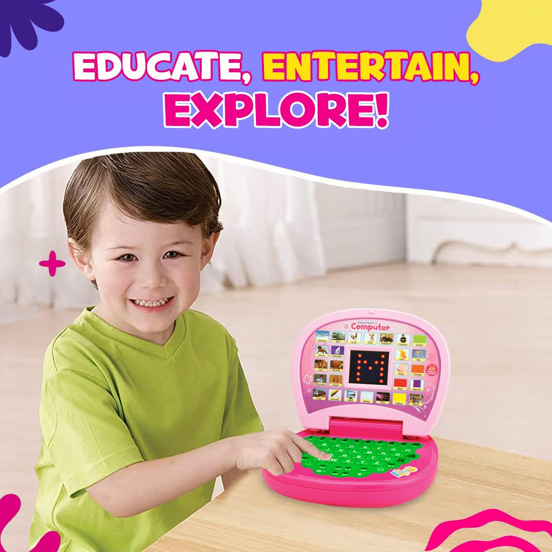 Educational Kids Laptop for Baby (Pink)