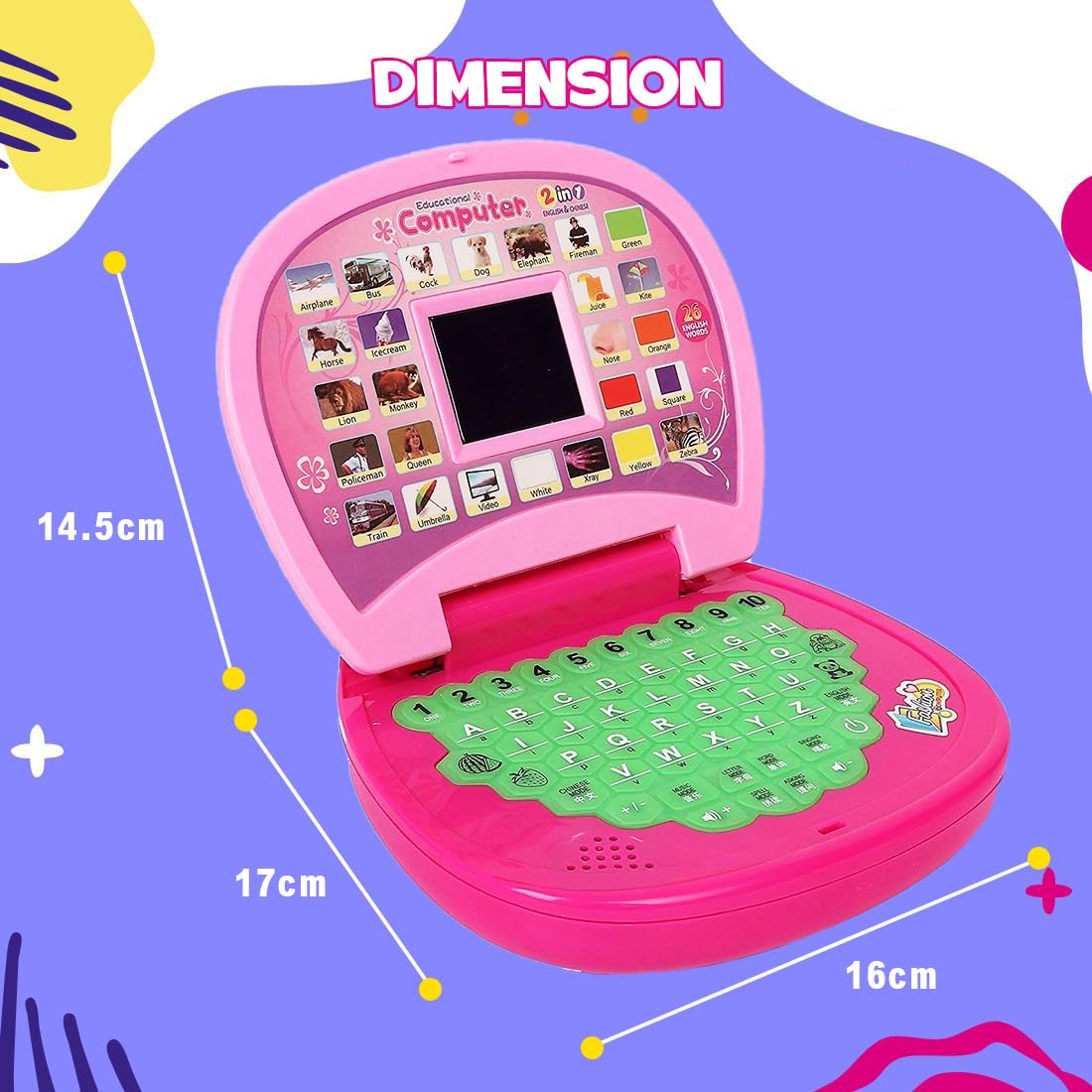 Educational Kids Laptop for Baby (Pink)