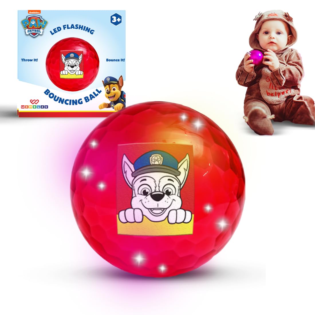 Paw Patrol Plastic Light LED Ball – 2.5 Inch (Pack of 1)
