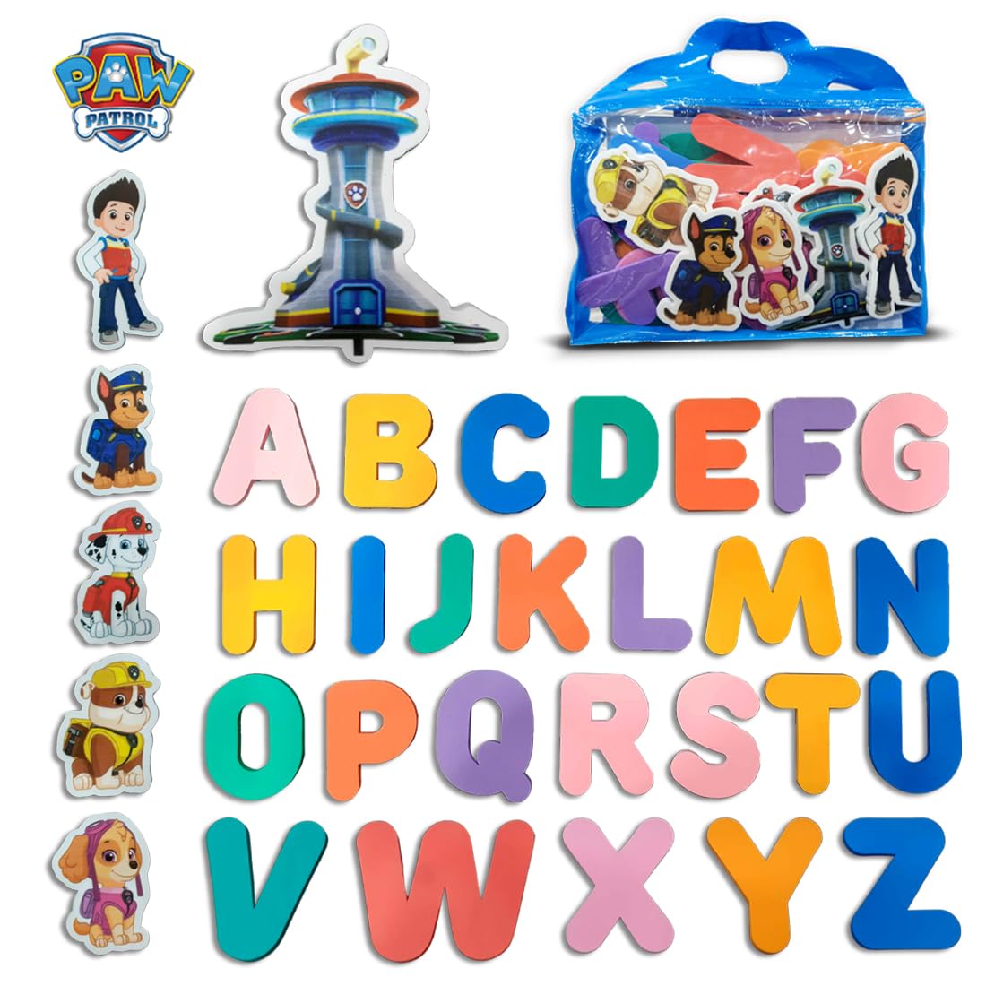 Paw Patrol Alphabet Puzzle Bath Toys-Set of 32