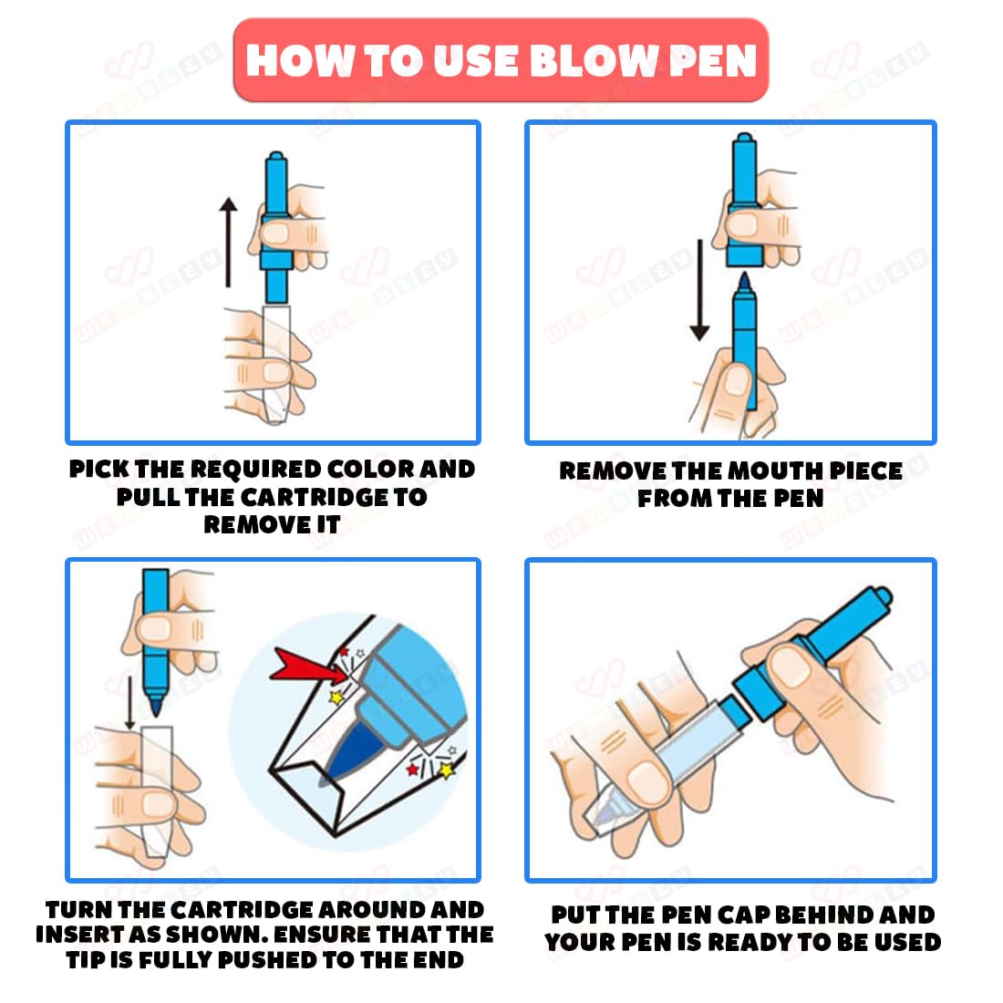 Blow Pen Painting Color Set for Kids (Jungle Theme)