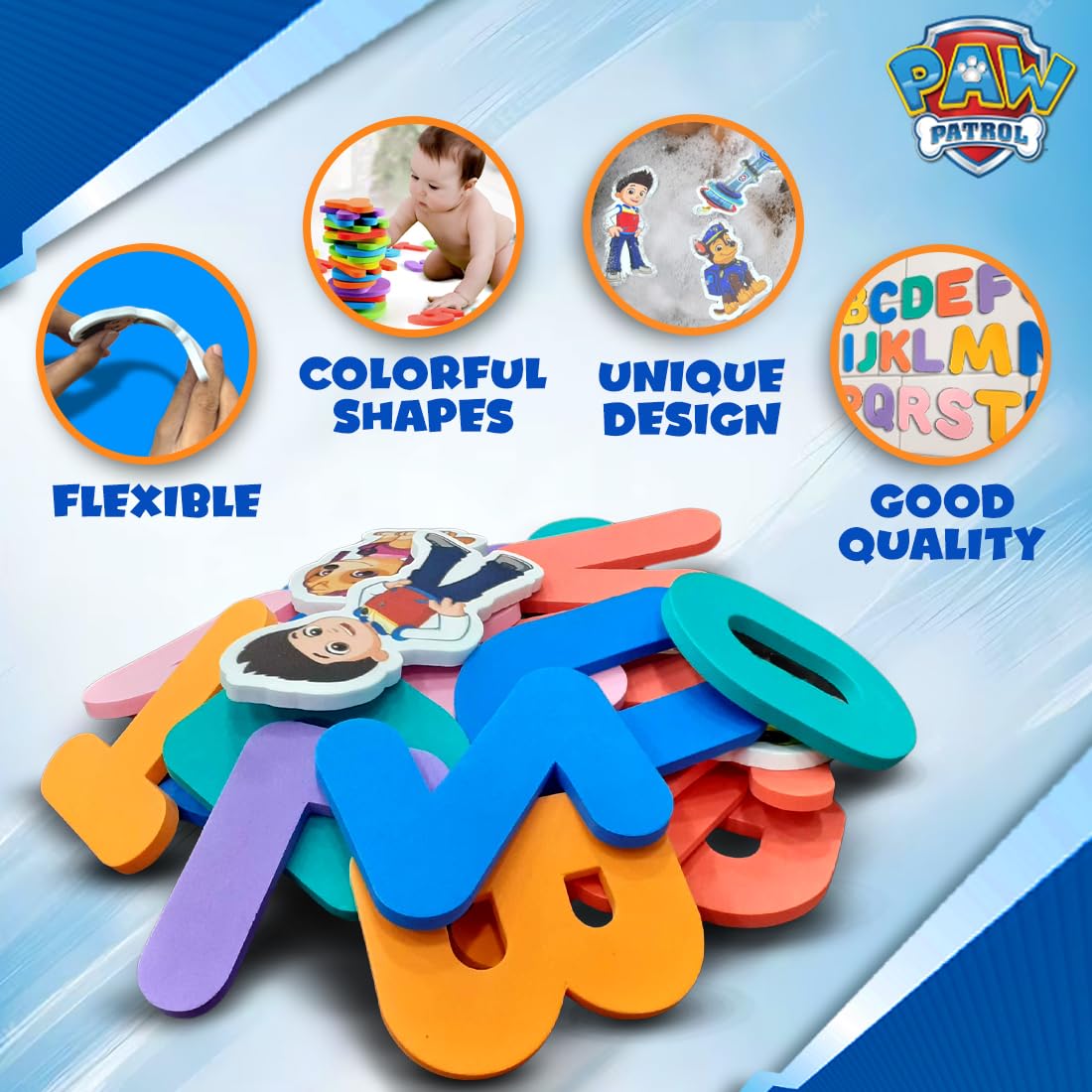 Paw Patrol Alphabet Puzzle Bath Toys-Set of 32