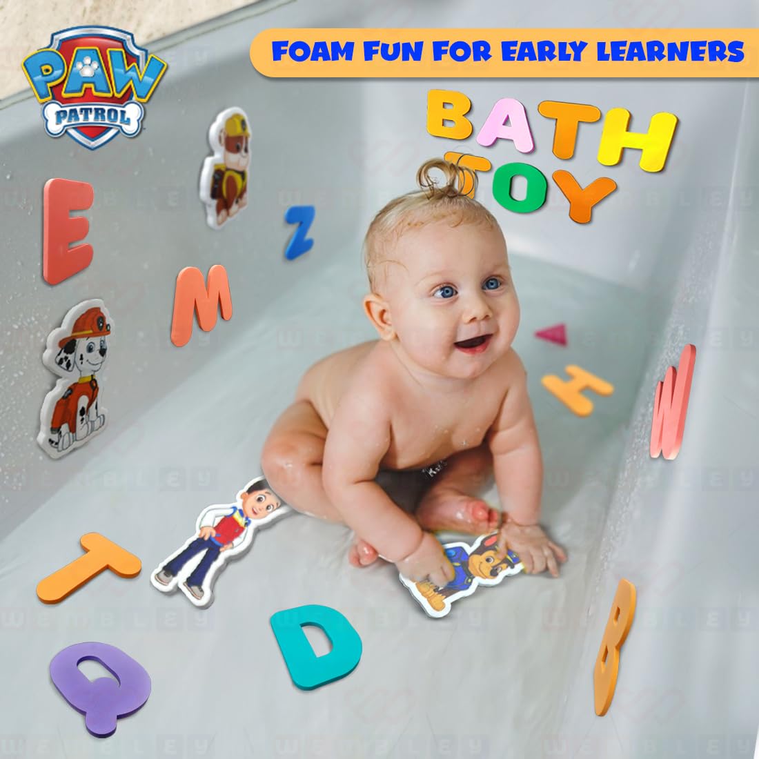 Paw Patrol Alphabet Puzzle Bath Toys-Set of 32