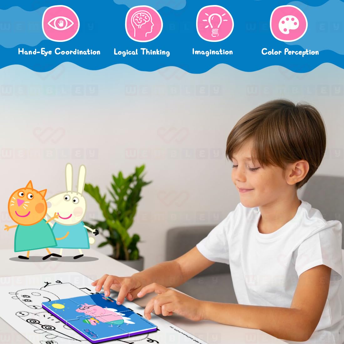 Peppa Pig 5 in 1 Jigsaw Magnetic Puzzle (Style2)