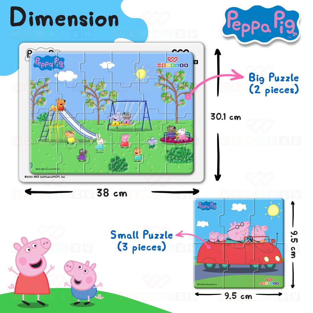 Peppa Pig 5 in 1 Jigsaw Magnetic Puzzle (Style2)