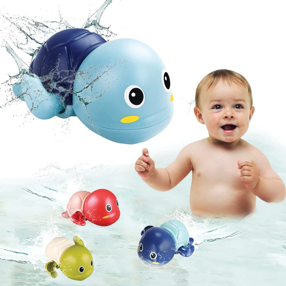Swimming Turtle Baby Bath Toys-Pack2
