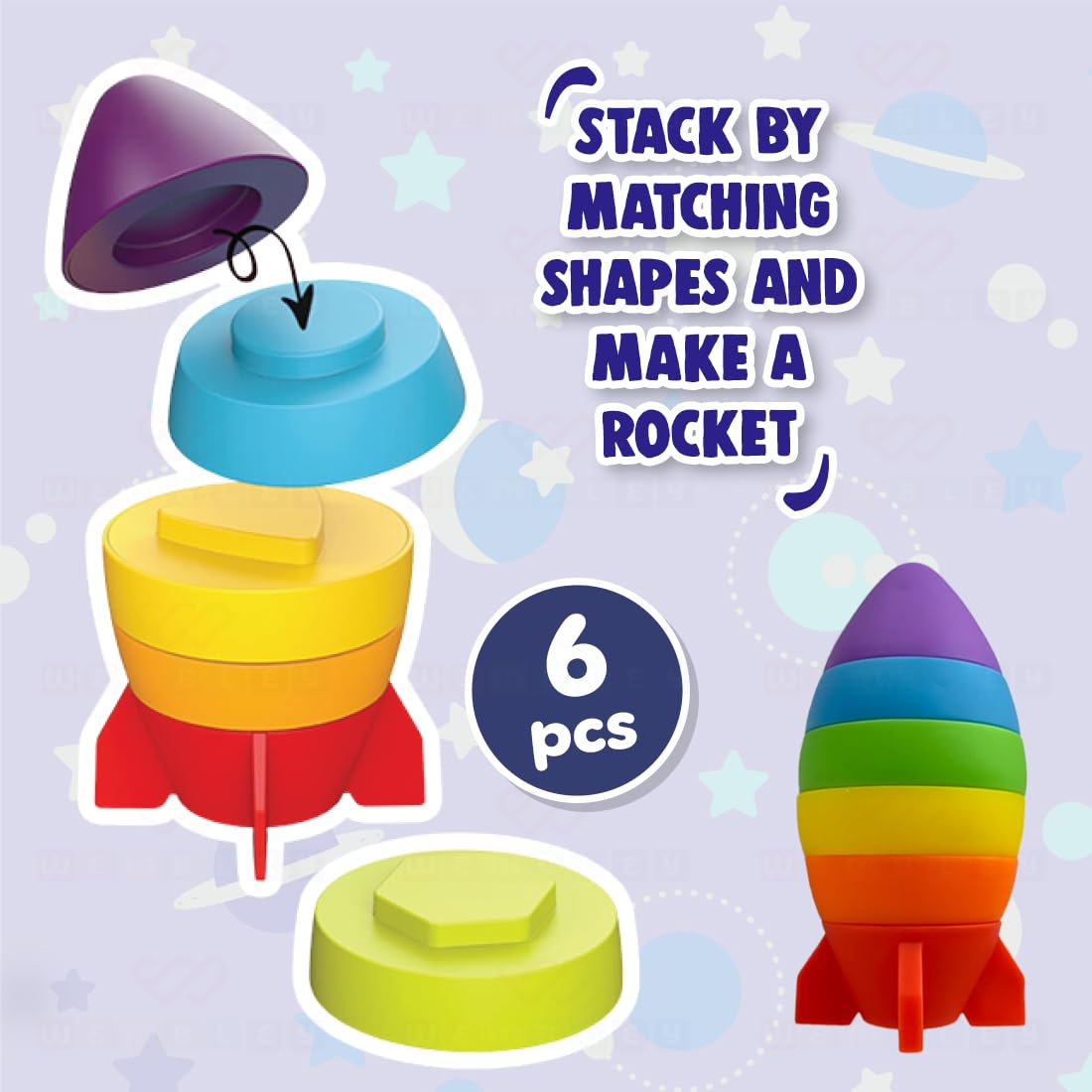Stacking Baby Bath Toys (Rocket)