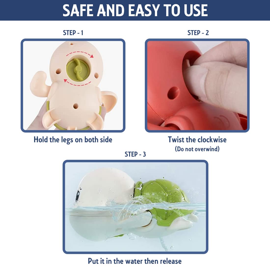 Swimming Turtle Baby Bath Toys-Pack2