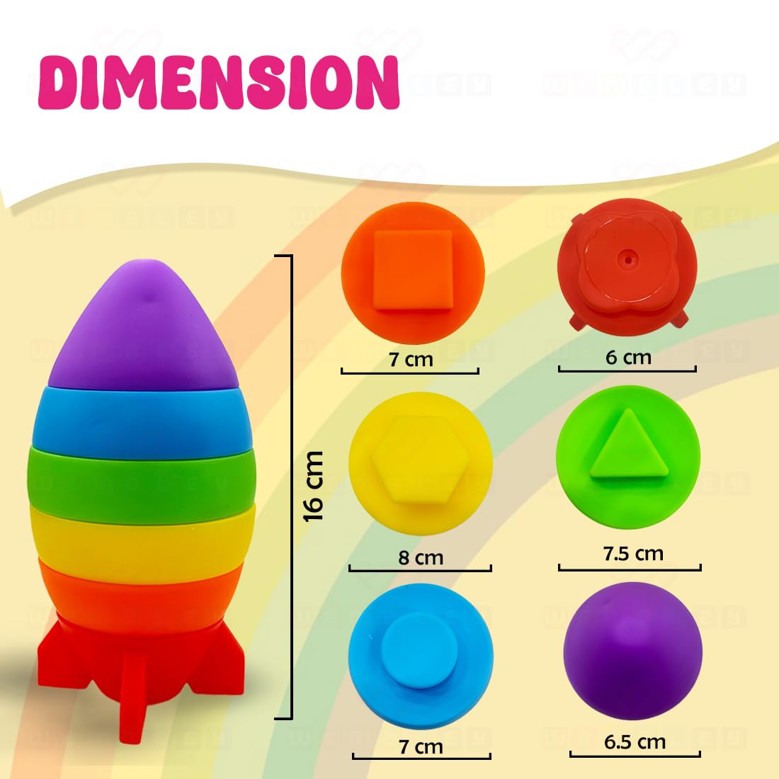 Stacking Baby Bath Toys (Rocket)