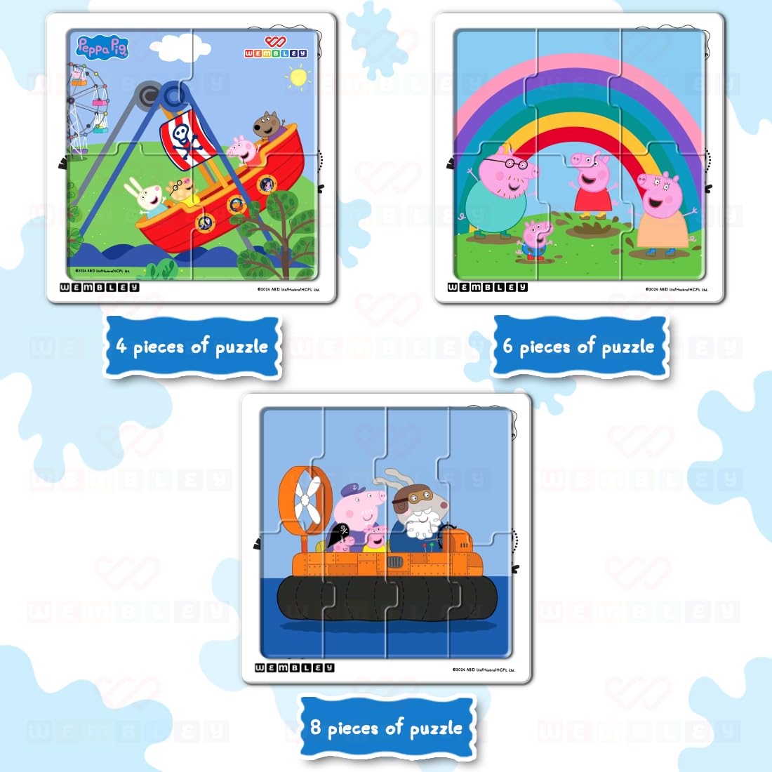 Peppa Pig 3 in 1 Jigsaw Magnetic Puzzle (Style1)