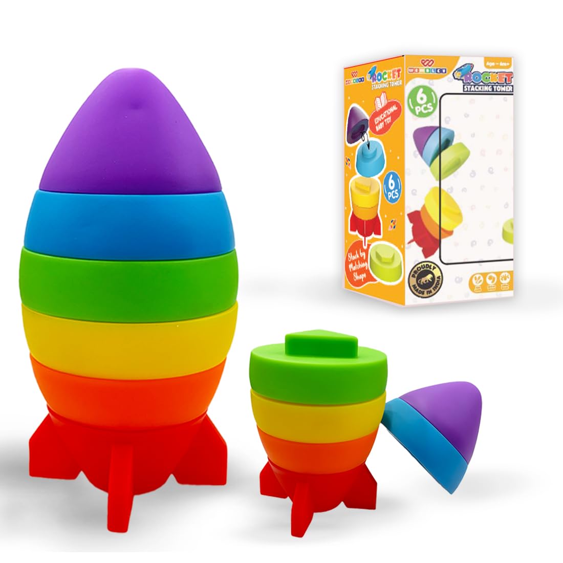 Stacking Baby Bath Toys (Rocket)