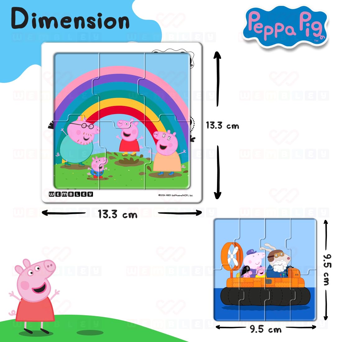 Peppa Pig 3 in 1 Jigsaw Magnetic Puzzle (Style1)