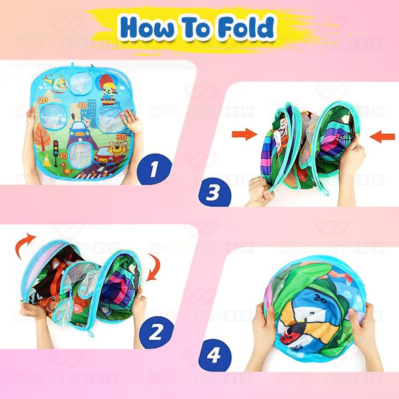 2-In-1 Portable Double Sided Bean Bag with Toss & Dart Game