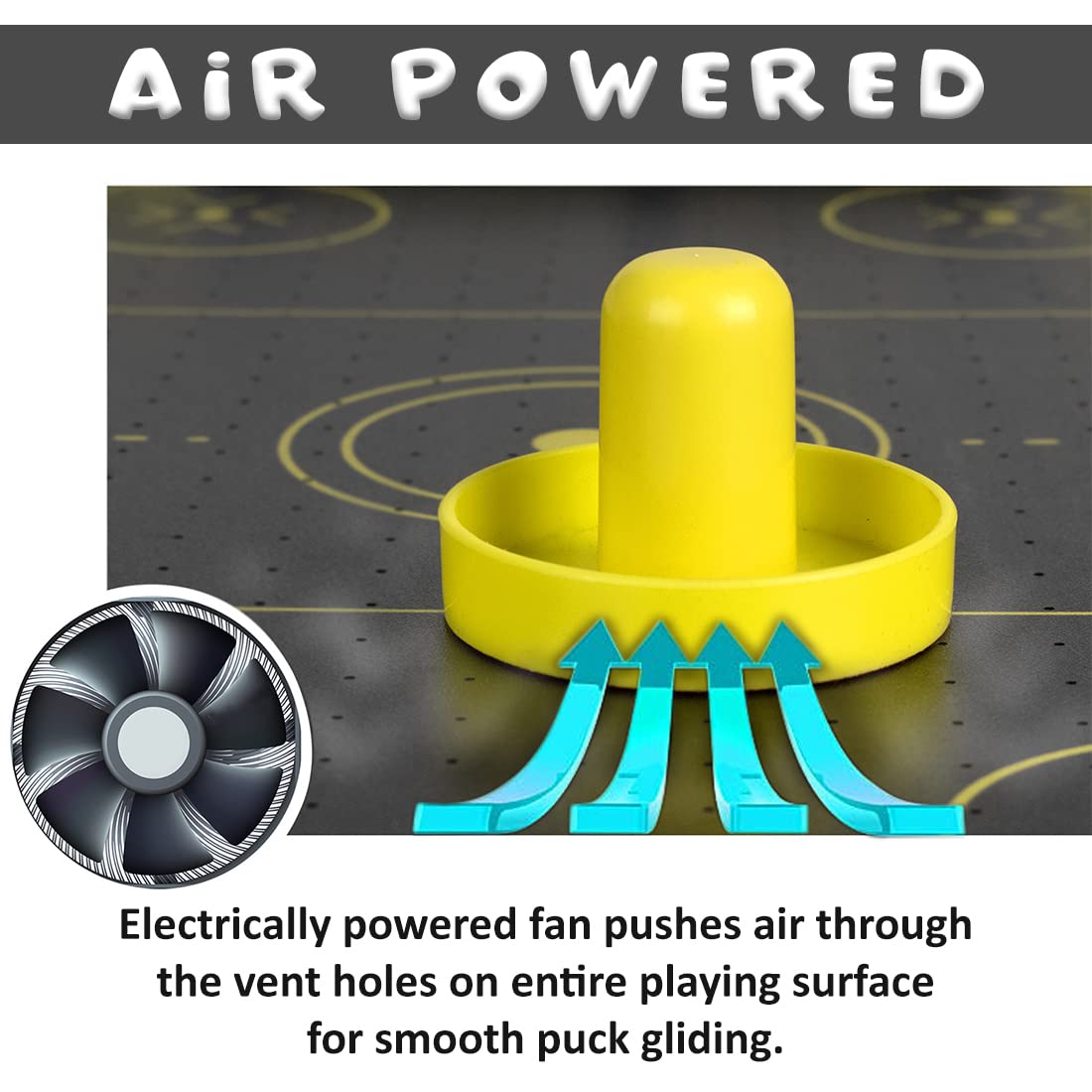 Electric Powered Air Hockey Game for Kids (Big)