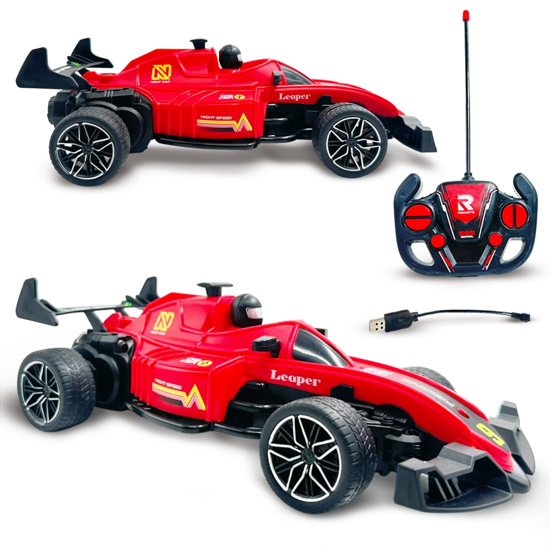 Formula Style Remote Control Rechargeable Car Toy (Red)