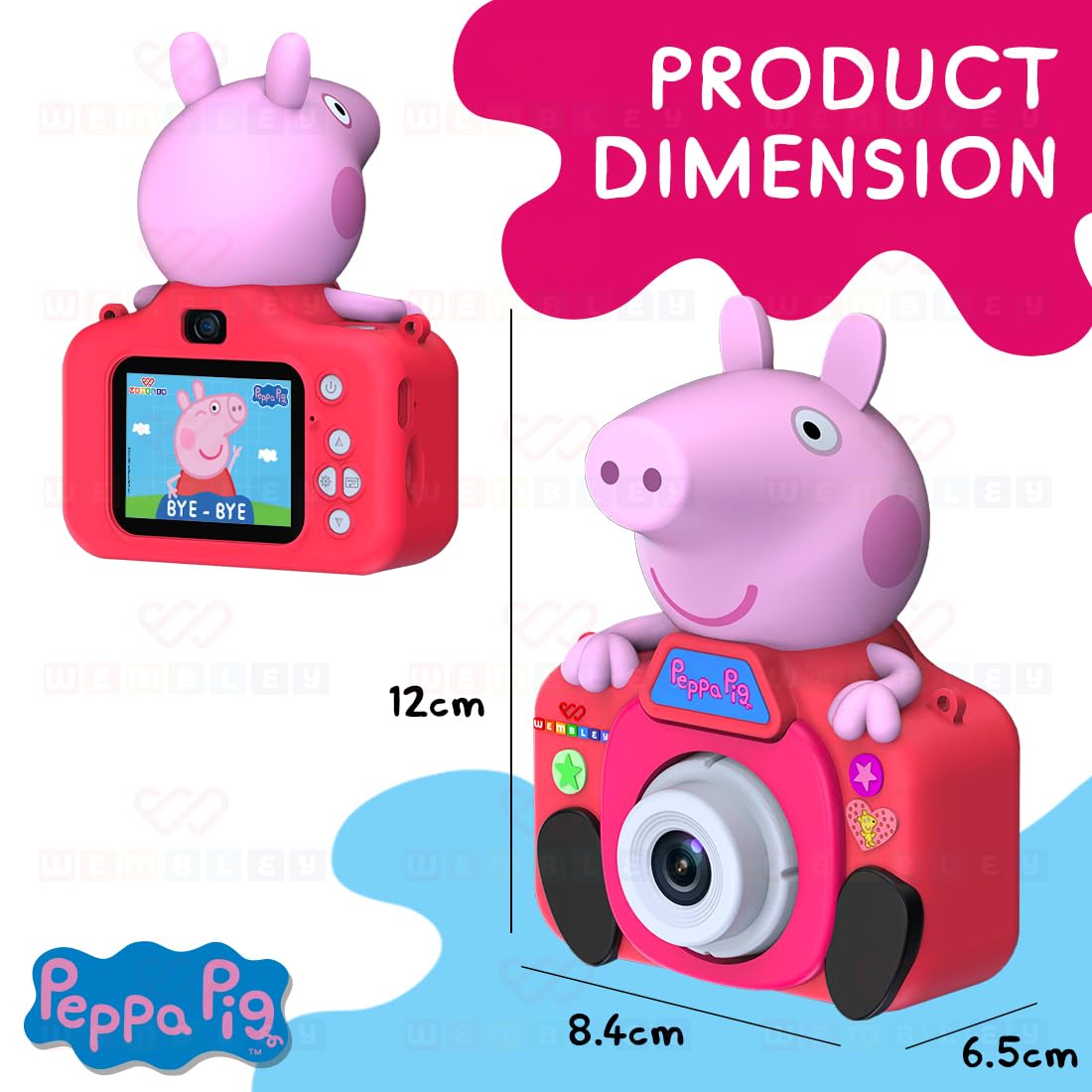 Kids Digital Camera Peppa Pig Design Video Recorder - Pink