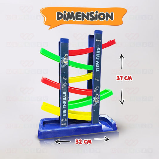DIY 6-Level Ramp Race Track Building Set for Kids