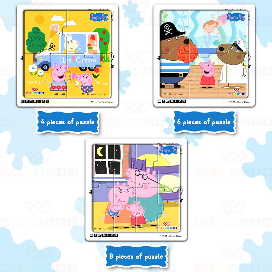 Peppa Pig 3 in 1 Jigsaw Magnetic Puzzle (Style2)