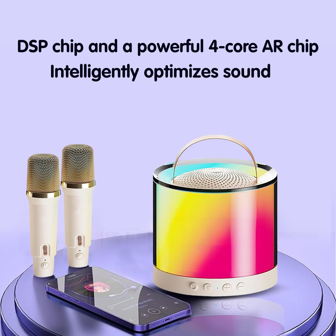 Wireless Karaoke Set with 2 Mics & Speaker