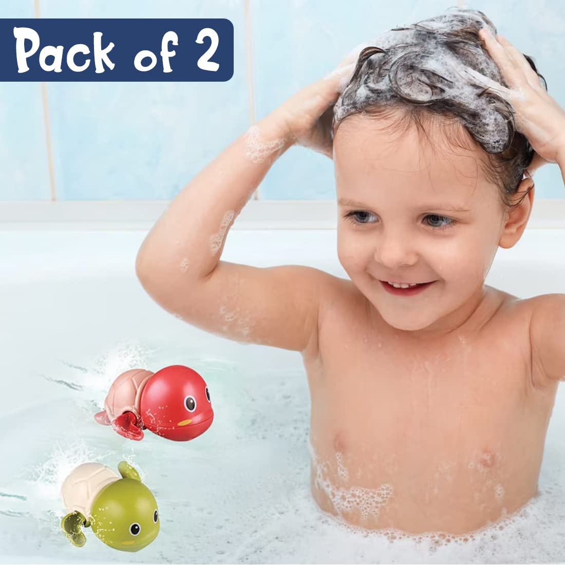 Swimming Turtle Baby Bath Toys-Pack2