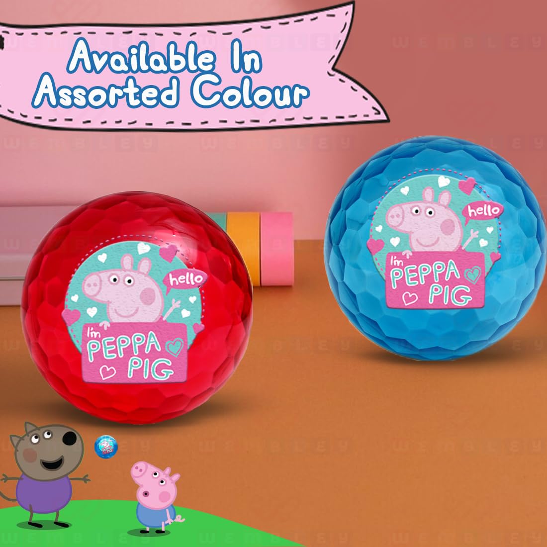 Peppa Pig Plastic Light LED Ball – 2.5 Inch (Pack of 1)