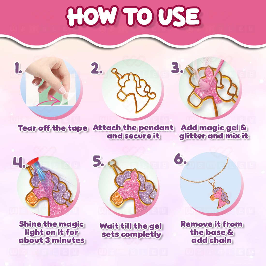 DIY Sparkling Crystal Jewelry Making Set for Girls (Princess Theme)