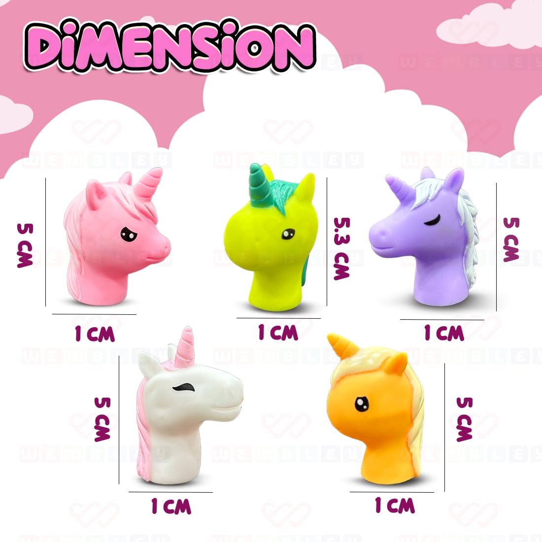 Soft & Squishy Finger Puppets for Kids (Unicorn, 5 Pcs)