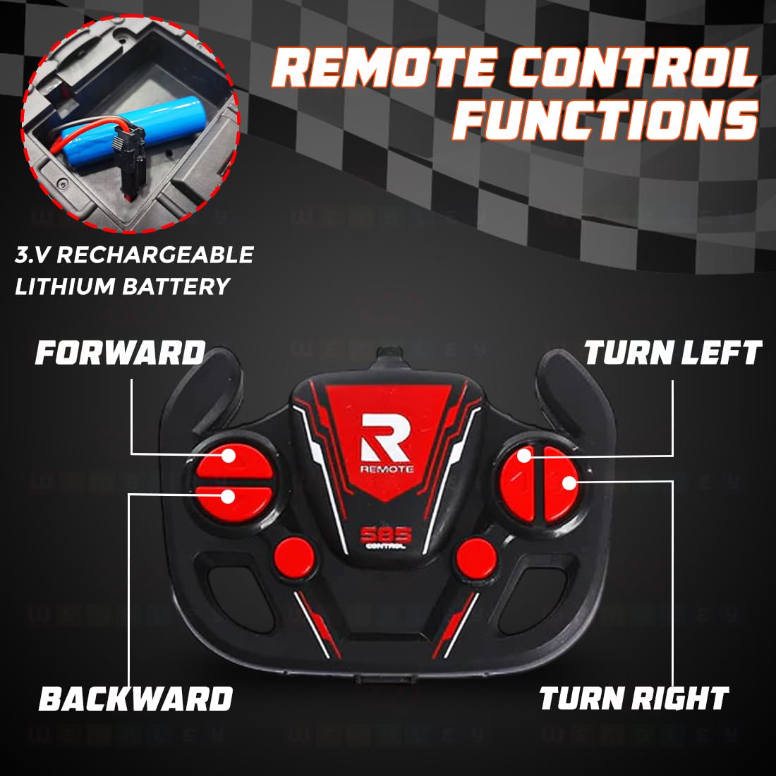 Formula Style Remote Control Rechargeable Car Toy (Red)