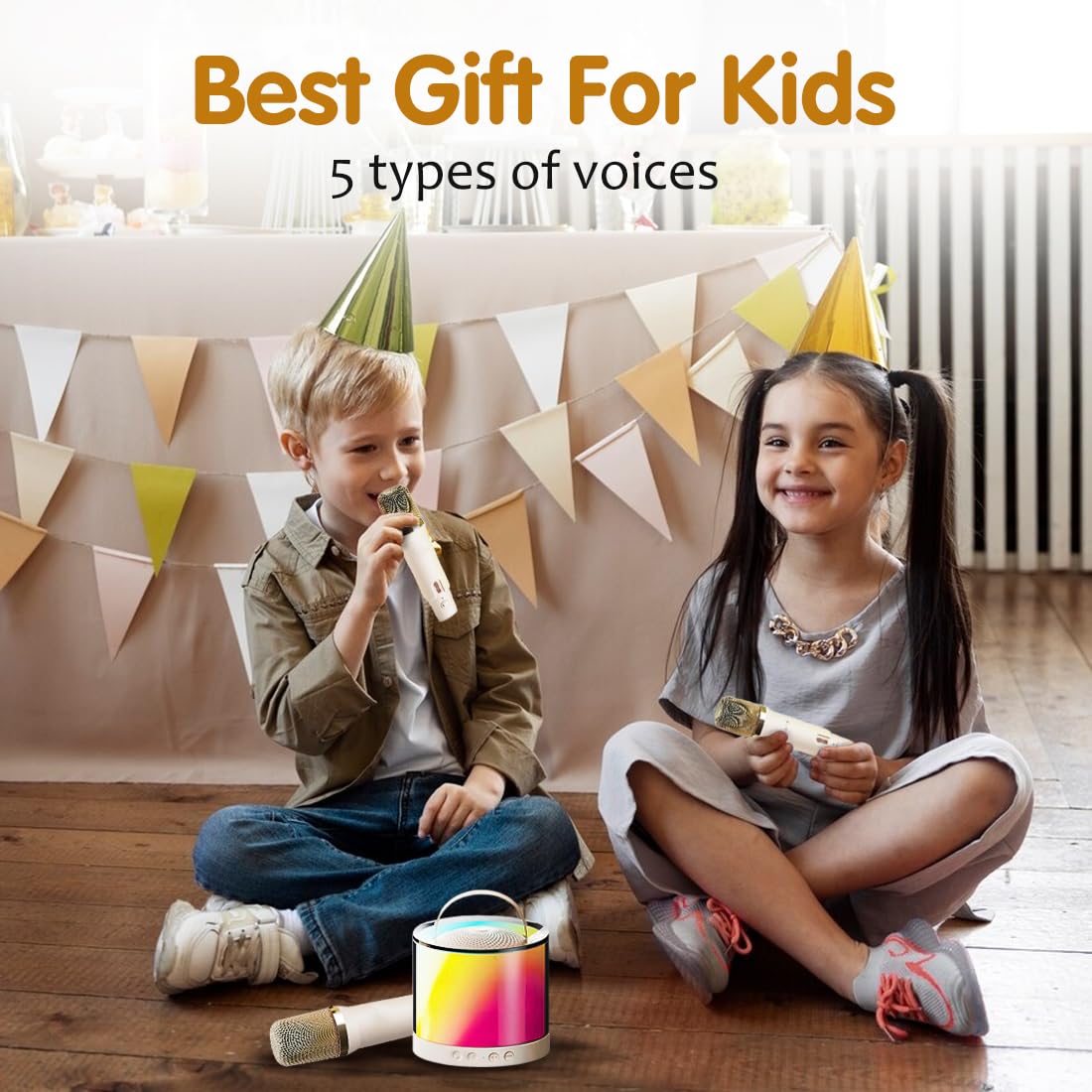 Wireless Karaoke Set with 2 Mics & Speaker