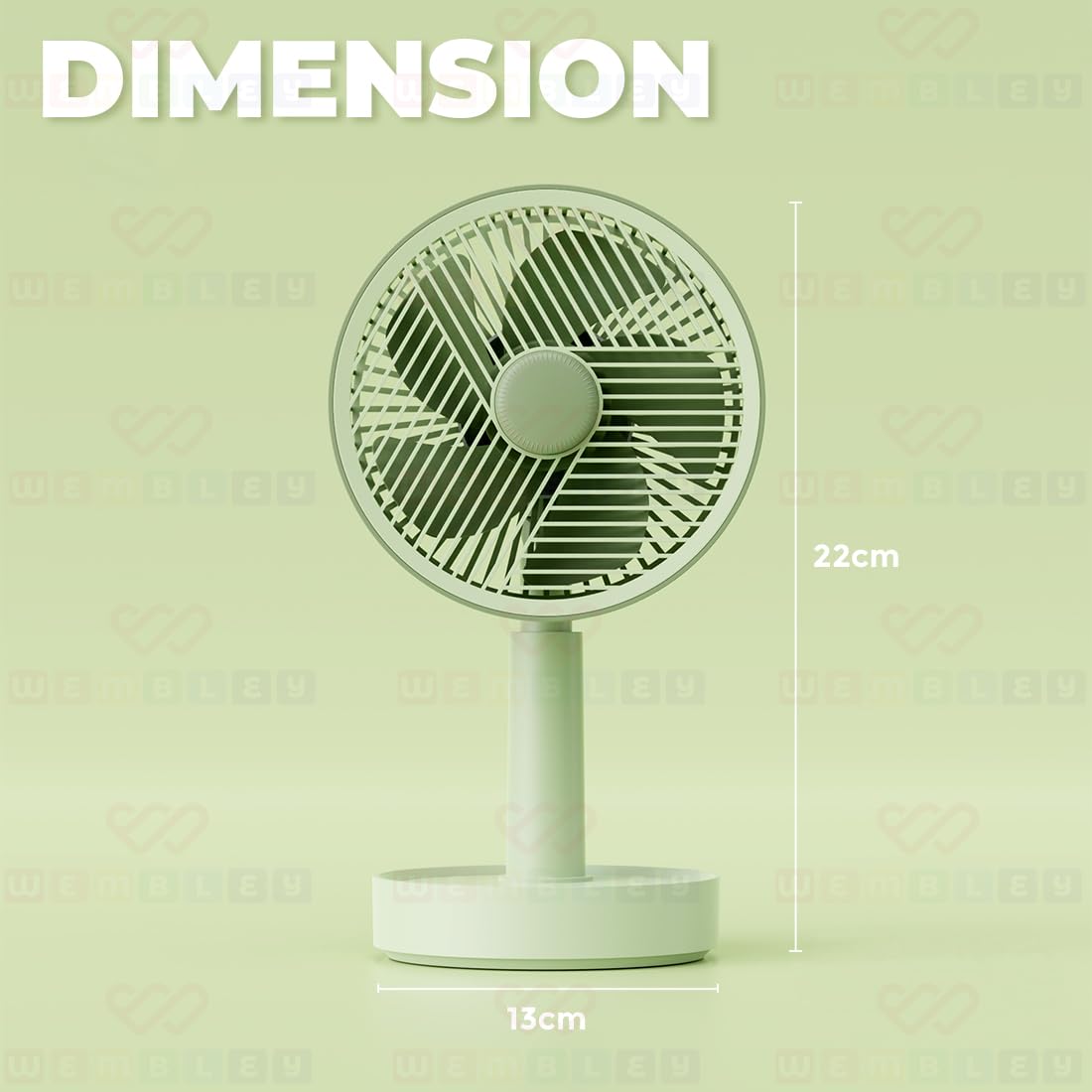 Mini Desktop Handheld Rechargeable Fan (Green)