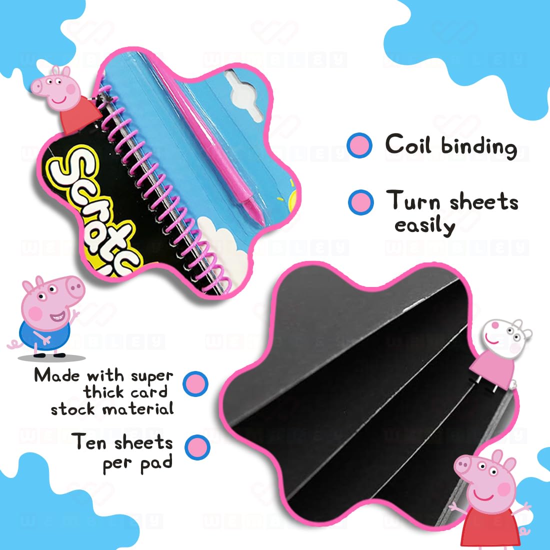 Peppa Pig Scratch Pad Art Notepad DIY Set