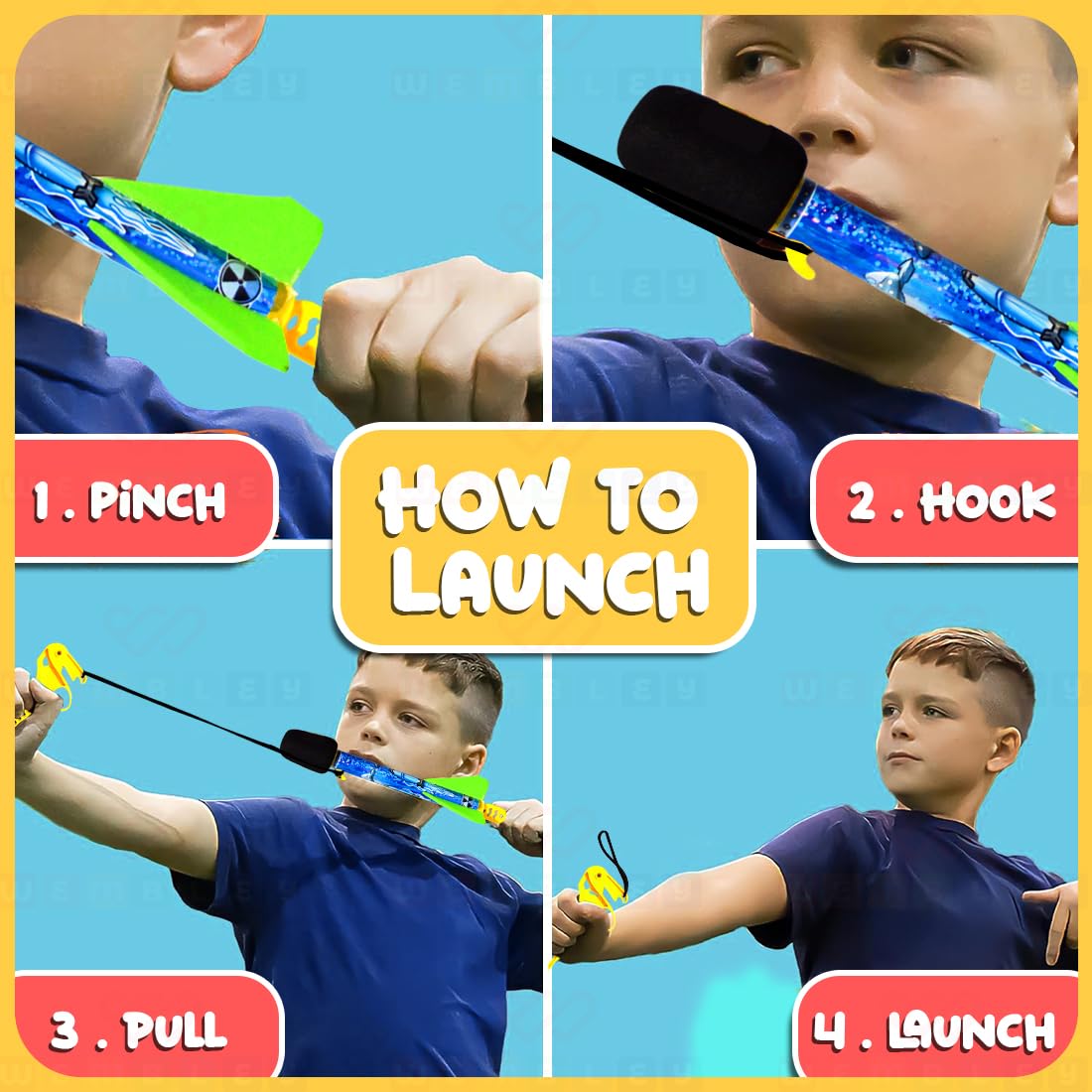 Sky Foam Rocket Launcher with Slingshot for Kids (Pack of 2)