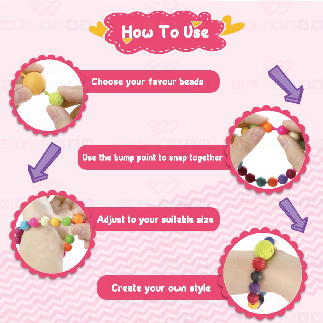 Pop Beads DIY Jewelry Making Set for Kids (50+ Beads)