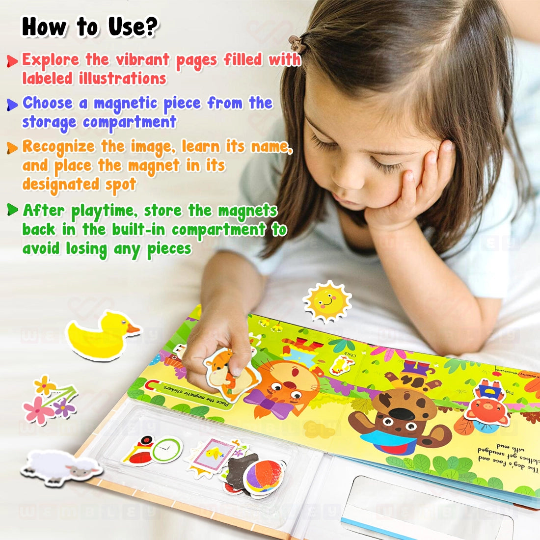Magnetic Playbook Set for Preschoolers (Animal Bath Time)