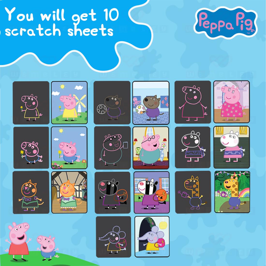 Peppa Pig Scratch Pad Art Notepad DIY Set